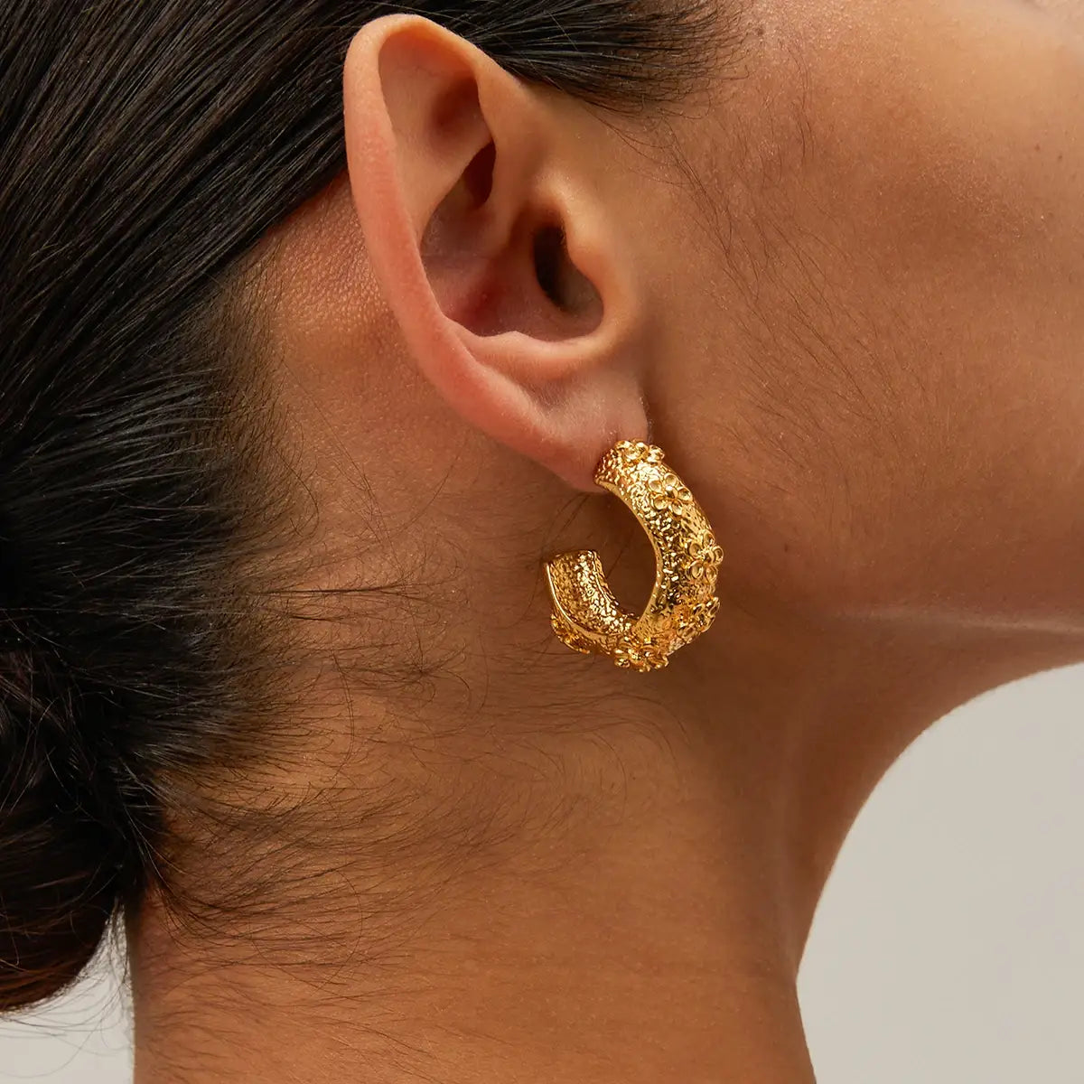 Lava Flower Earrings Stainless Steel