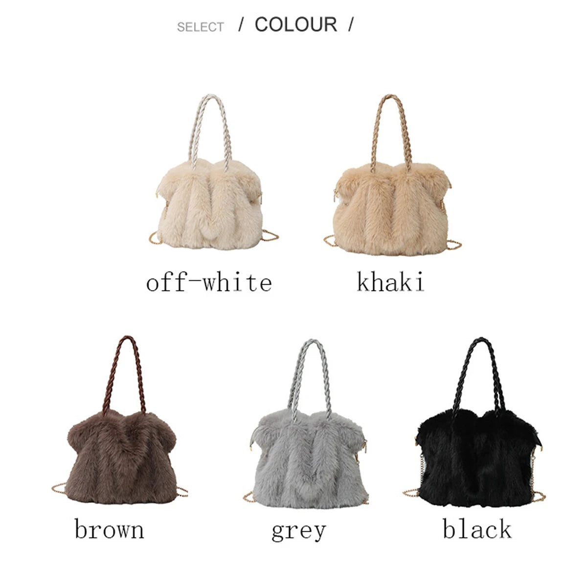 Women’s Fashionable Plush Large Capacity Tote Bag