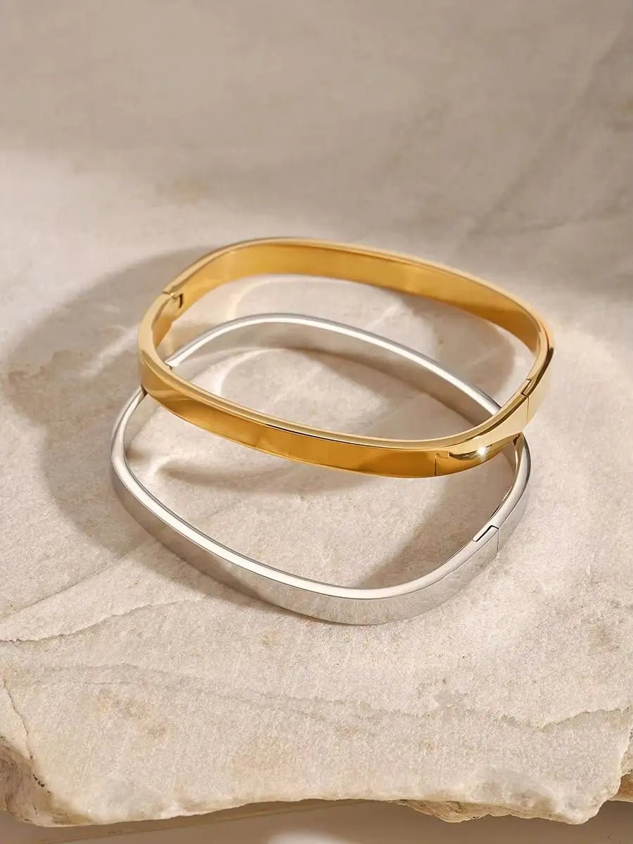 High Quality Stainless Steel Square Wide Bracelet Bangle