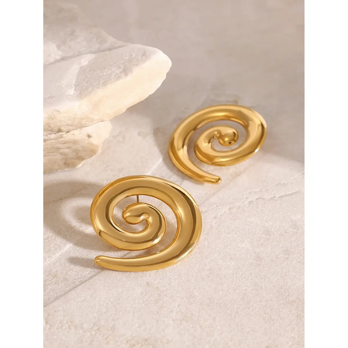 Stainless Steel Metal Spiral Stud Earrings