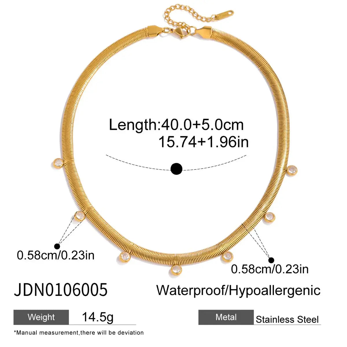 Stainless Steel Classic Snake Chain Necklace