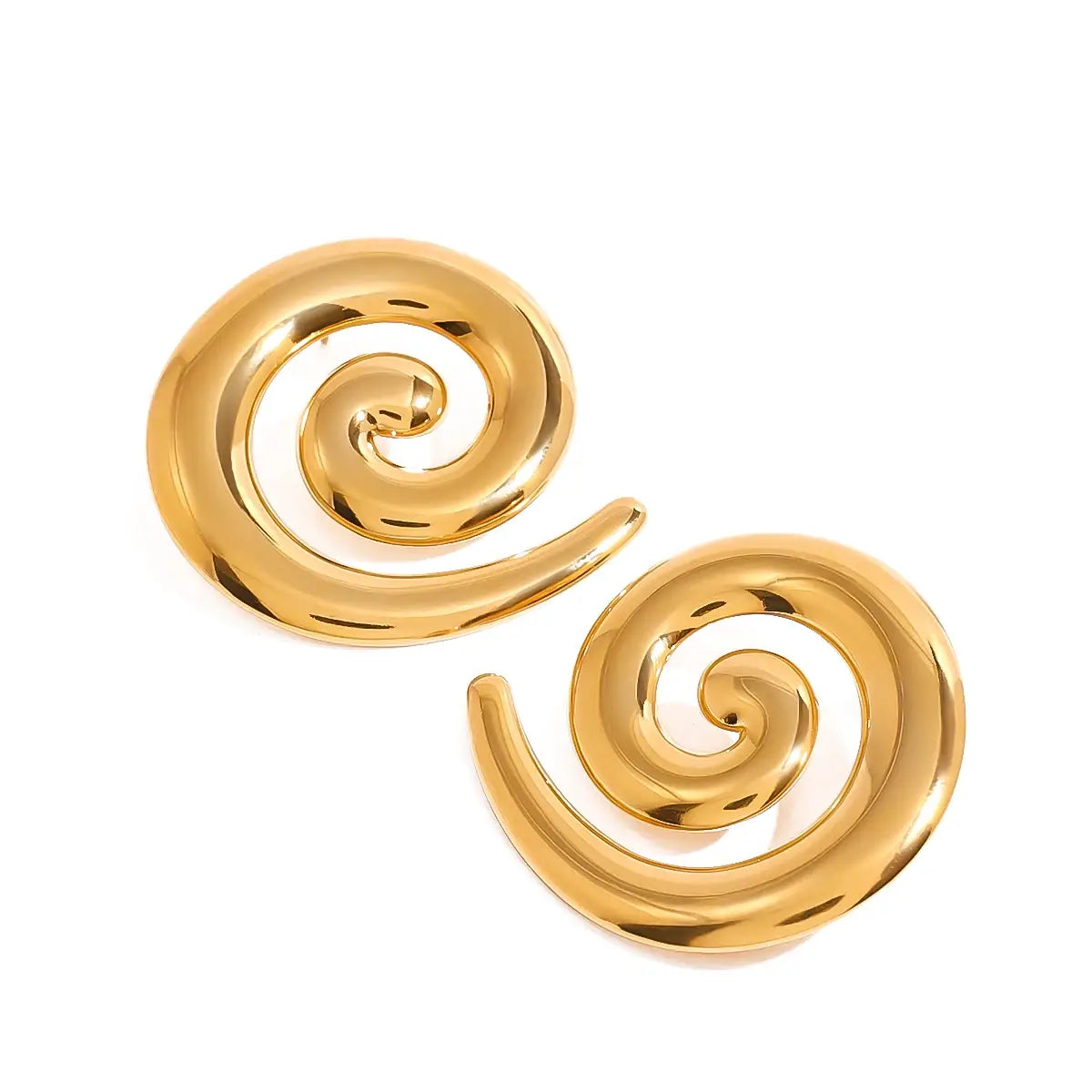 Stainless Steel Metal Spiral Stud Earrings