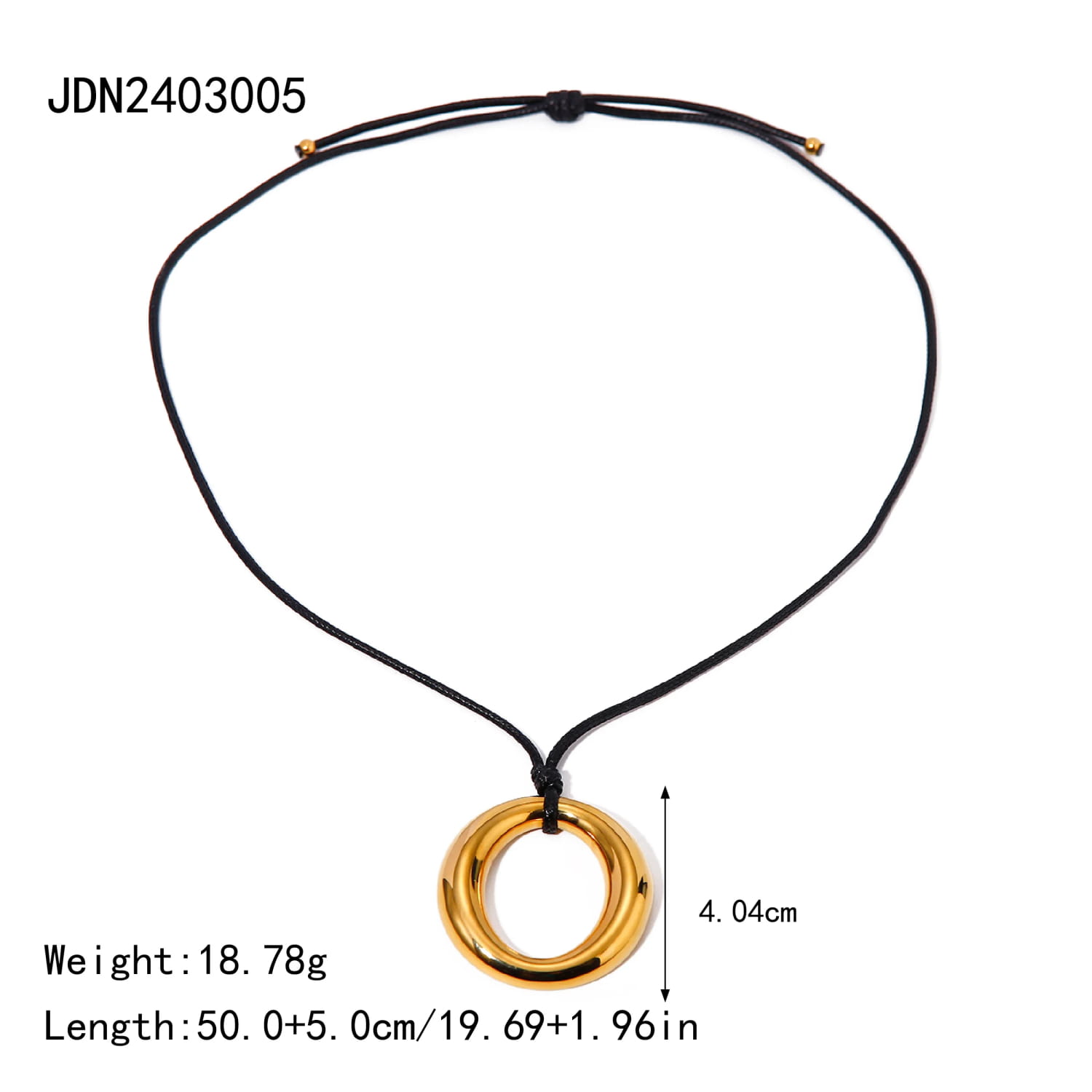 Stainless Steel Round Hollow Pendant Minimalist Necklace