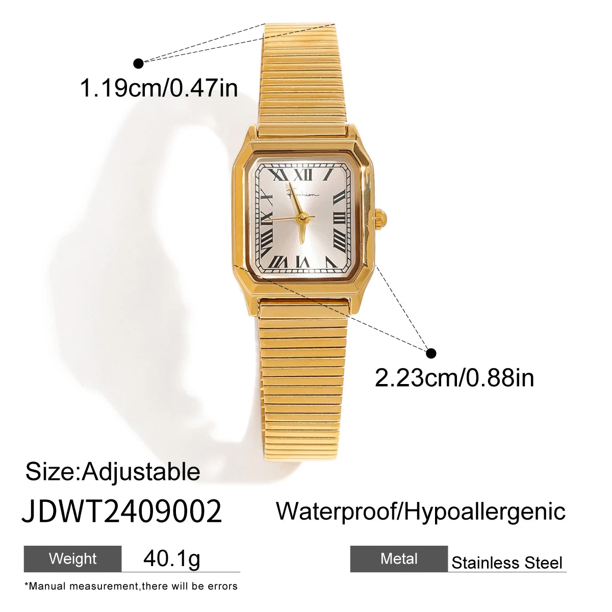 Gold Color Plated Stainless Steel Quartz Mechanism Watch