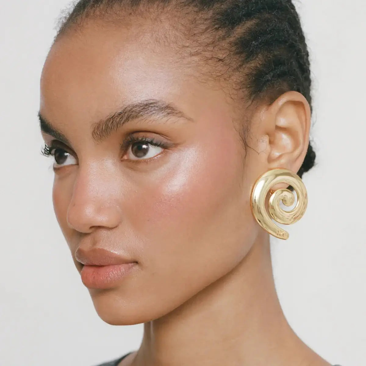 Stainless Steel Metal Spiral Stud Earrings