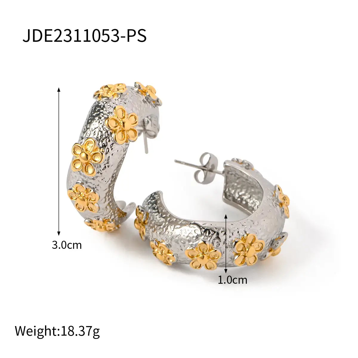 Lava Flower Earrings Stainless Steel