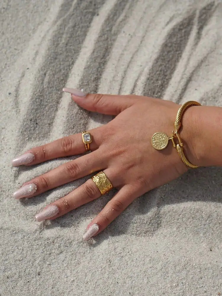 Vintage Stainless Steel Unique Heart Shaped Ring