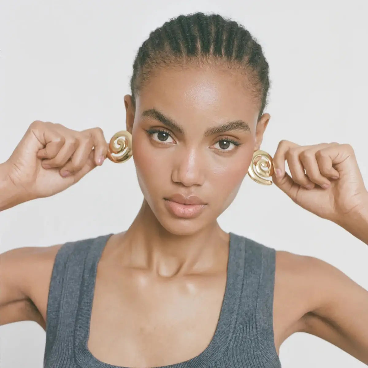 Stainless Steel Metal Spiral Stud Earrings