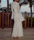 Elegant White Print Women's Dress - Norellé