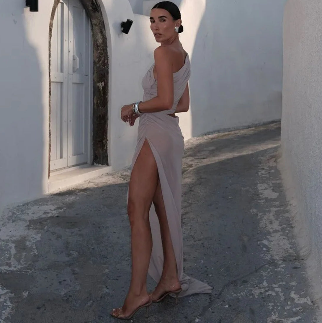 Mesh Hollow Out Backless Maxi Dress For Women