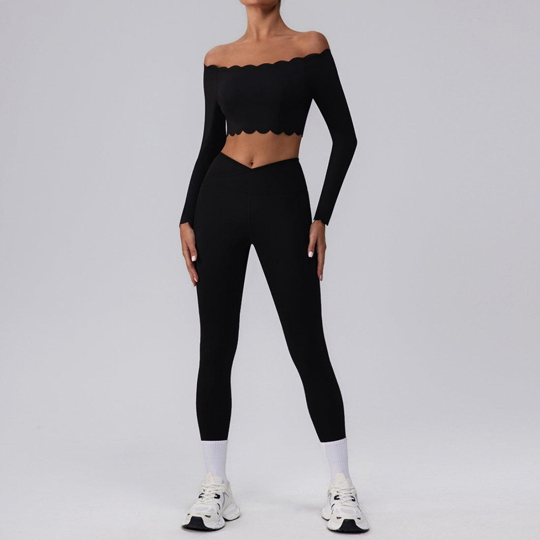 Off-shoulder Yoga Clothing Top Push Up With Breast Pads - Norellé