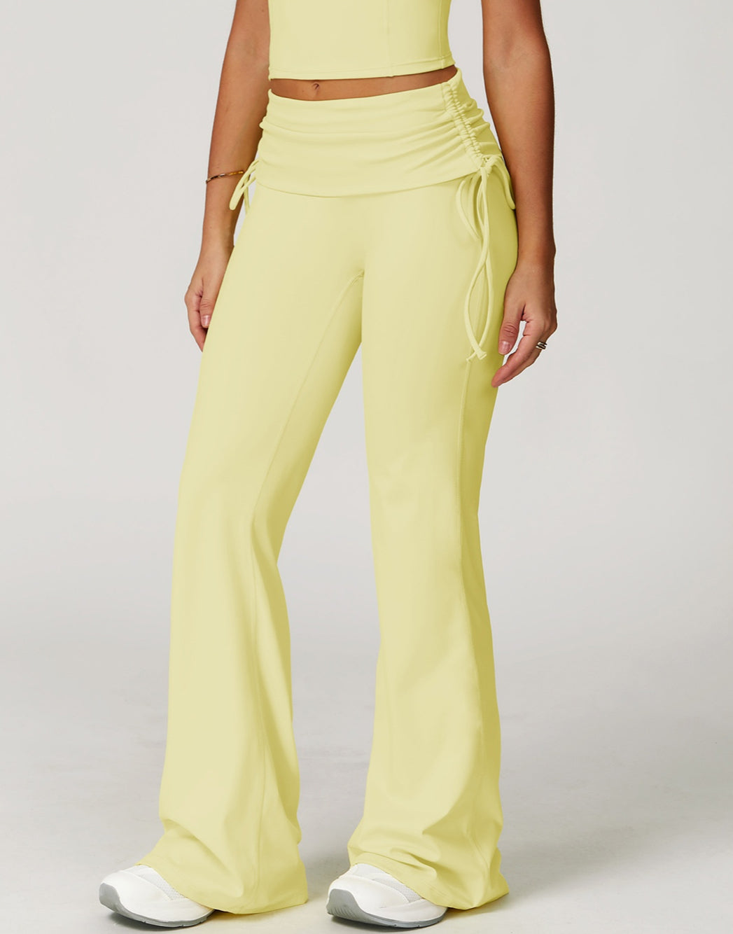 Fold High Waist Flared Pants Nude Feel Wide Leg Slimming Trousers Women - Norellé