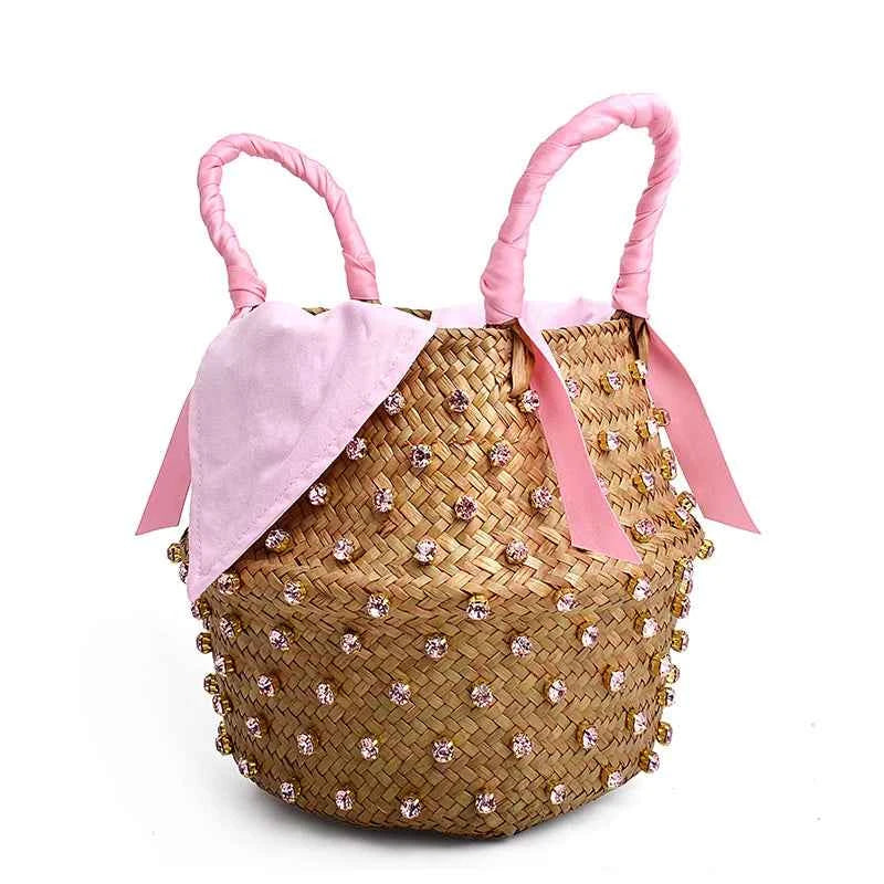 Colored Diamonds Hand-sewn Woven Bag