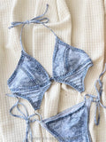 Custom Denim One Piece Bikini Swimsuit Women Swimwear - Norellé