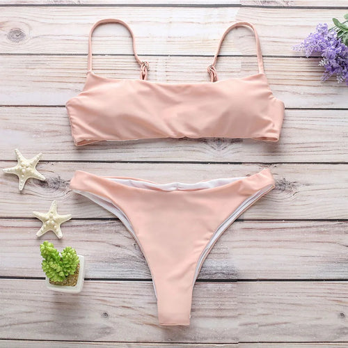 Solid Bikini Set Women Swimming Suit Swimsuit - Norellé