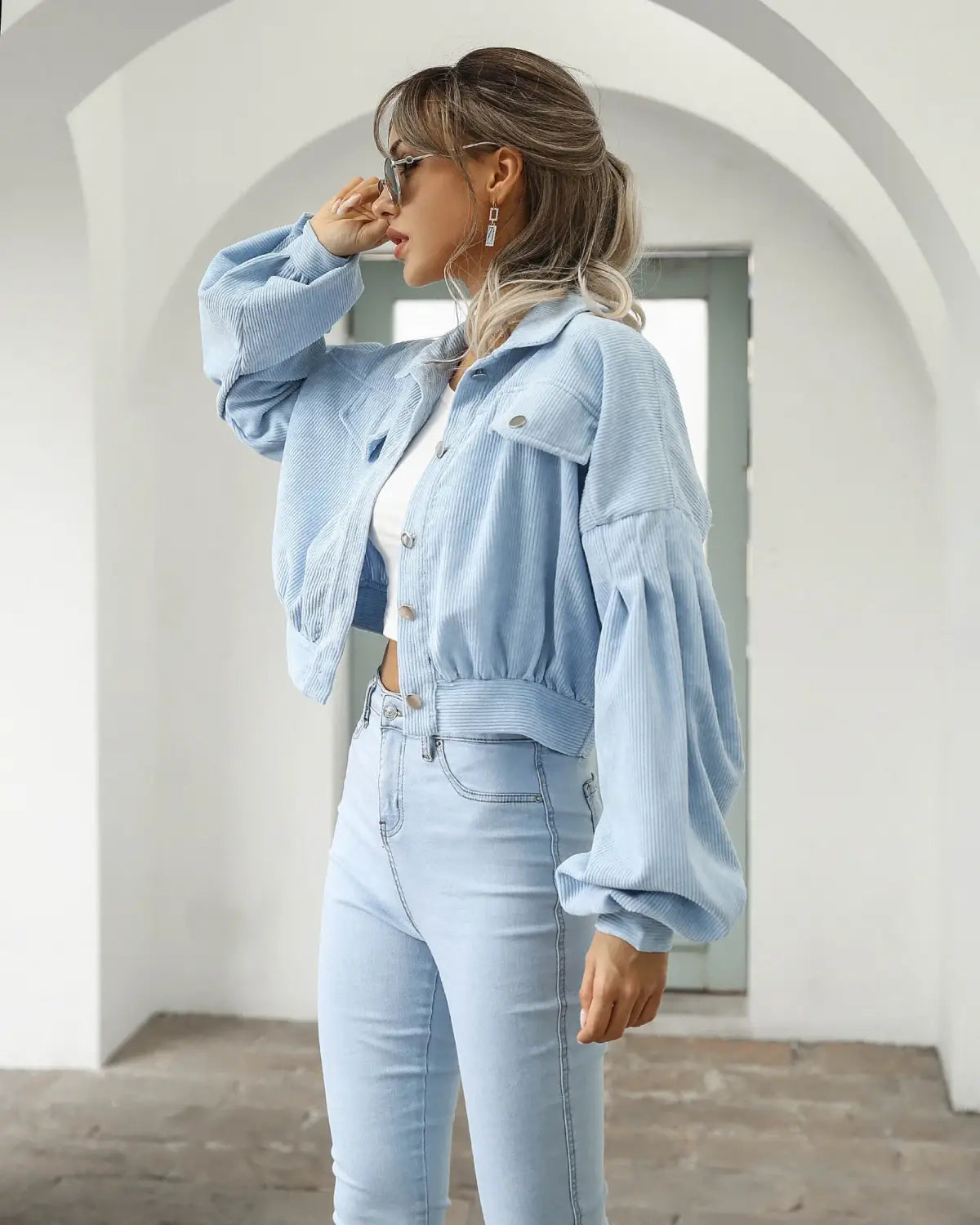 Autumn Cropped Corduroy Jackets