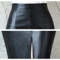 Women Leather Midi Skirt - Norellé