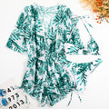 3 Piece Set Bikini Women Jumpsuit Suits Printed Swimwear Bikini - Norellé