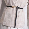 Fashion Thin Belt Golden Buckle PU Leather Belt