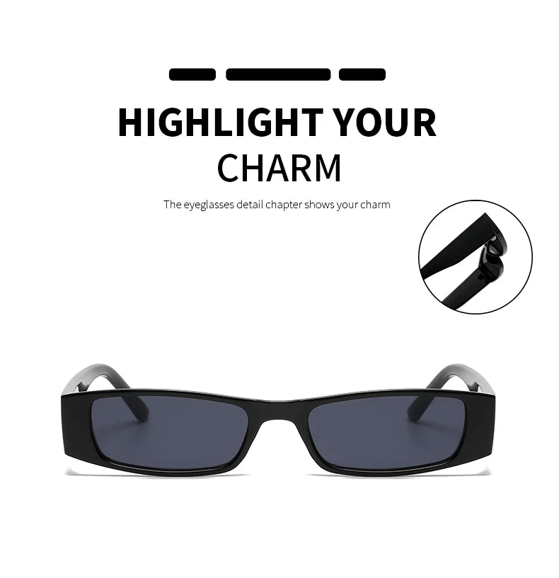 2pcs Narrow Frame Square Sunglasses Women