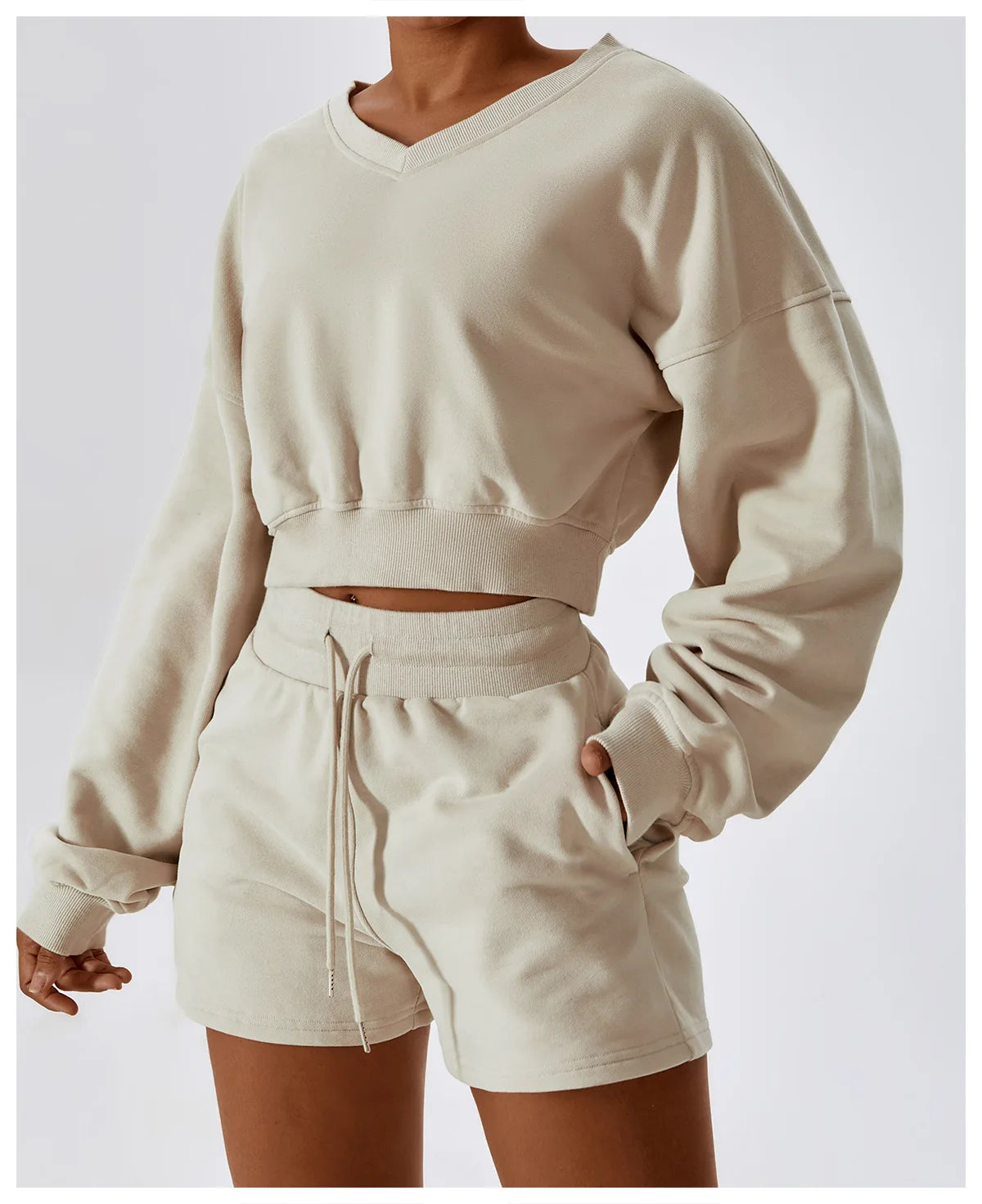 Hoodie Set Breathable Cotton Fabric Elastic Waist Elastic - Norellé