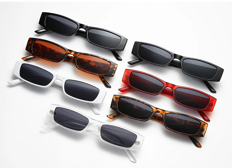 2pcs Narrow Frame Square Sunglasses Women