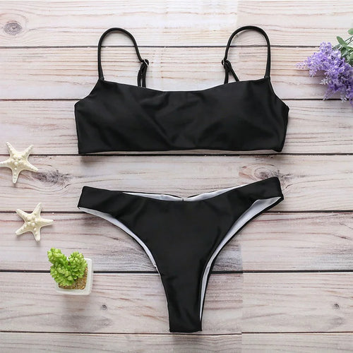 Solid Bikini Set Women Swimming Suit Swimsuit - Norellé