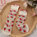 Summer Transparent Tube Socks Strawberry Lolita Style