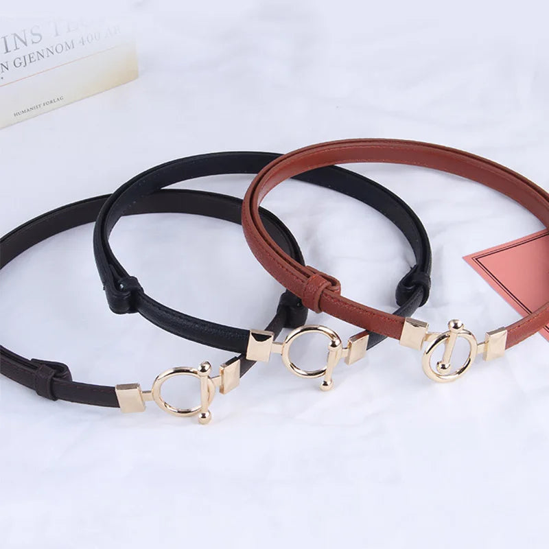 Adjustable PU Leather Ladies Dress Belt