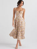 High Quality Women's Summer Sundress Floral Print Dresses Elegant Midi - Norellé