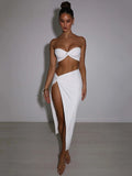 Elegant Strapless Two Piece Set Women Sleeveless Crop - Norellé