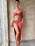 Elegant Strapless Two Piece Set Women Sleeveless Crop - Norellé
