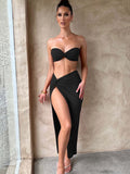 Elegant Strapless Two Piece Set Women Sleeveless Crop - Norellé