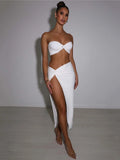 Elegant Strapless Two Piece Set Women Sleeveless Crop - Norellé
