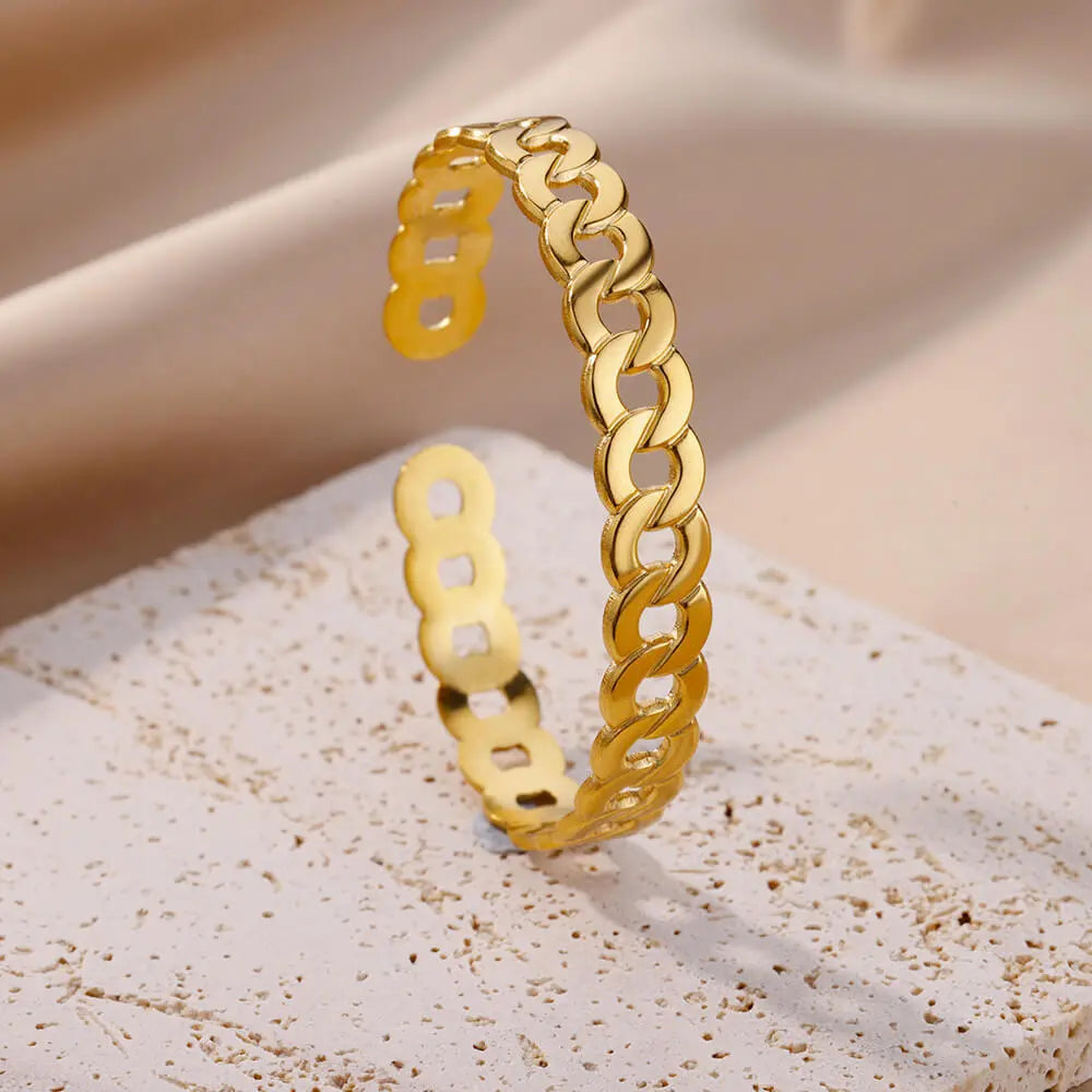 Simple Pleated Pattern Opening Bracelet Women - Norellé