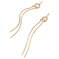 Minimalism Stainless Steel Plated 18K Tassel Stud Earrings - Norellé