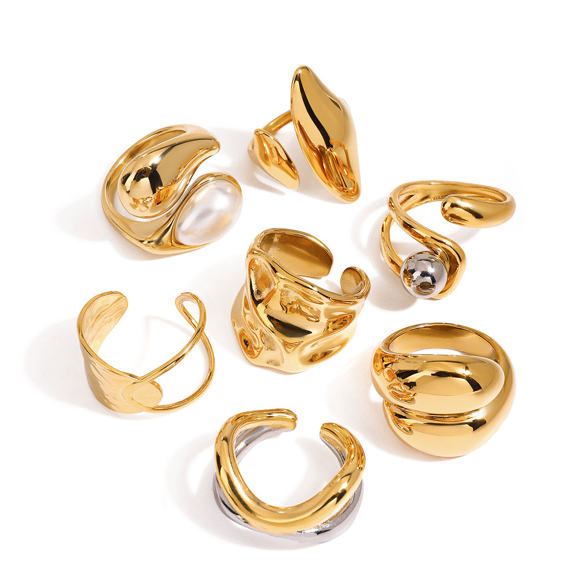 Titanium Steel No Fading Stainless Steel Pearl Ring - Norellé