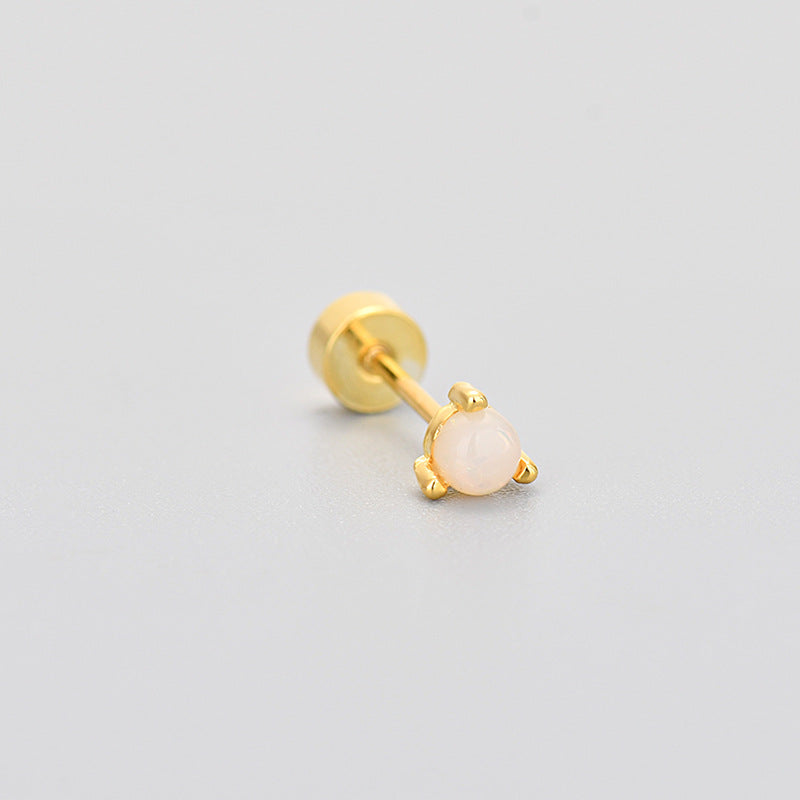 Flat-head Screw Twist Stud Earrings Opal Earrings - Norellé