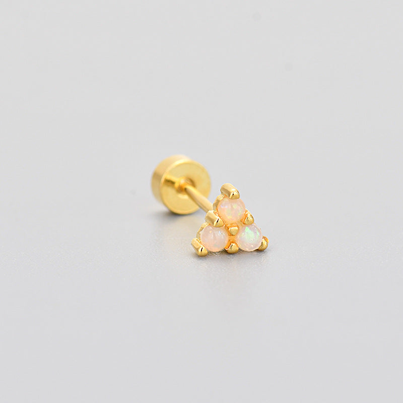 Flat-head Screw Twist Stud Earrings Opal Earrings - Norellé