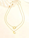Elegant Vintage Necklace Hollow Sun Moon Pendant Chain Neck - Norellé
