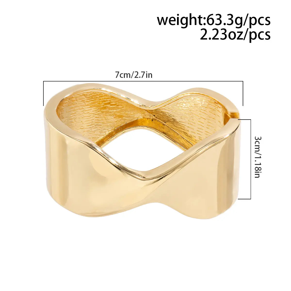 Exaggerated Glossy Square Notched Irregular Bracelet
