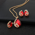 Geometric Gem Earrings Necklace Jewelry Suit - Norellé