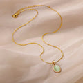 High-grade Oval Cat's Eye Pendant Titanium Steel Necklace - Norellé
