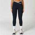 Nude Feel Skinny Yoga Pants Cross High Waist Contrast Color Women - Norellé