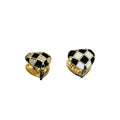 Women's Fashion Best-seller Heart-shaped Plaid Stud Earrings - Norellé