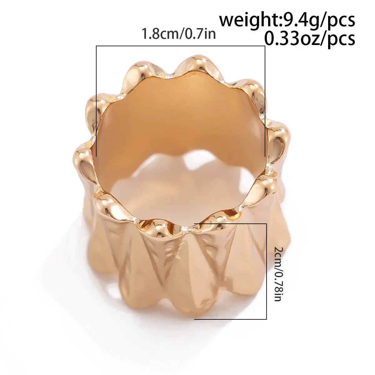 Ornament Hip Hop Style Irregular Glossy Twisted Ring