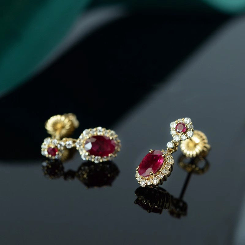 Ruby Vintage Silver Needle French Court Earrings - Norellé