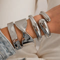 Exaggerated Glossy Square Notched Irregular Bracelet - Norellé