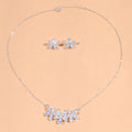 Flower Jewelry Suit Zircon Necklace Earrings - Norellé