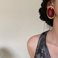 Oval Resin Stud Earrings European And American High Profile Retro - Norellé